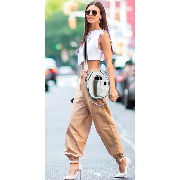 Pickleball Racket-Shaped Crossbody Bag With USB Charging Port & Adjustable Strap - Picture 2 of 7